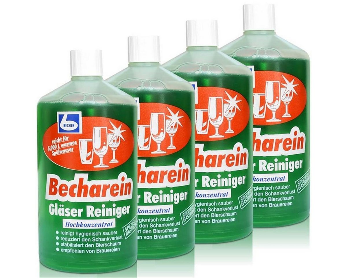 Dr. Becher 4x Dr. Becher Becharein Gläser Reiniger Hochkonzentrat / 1 Liter Glasreiniger von Dr. Becher