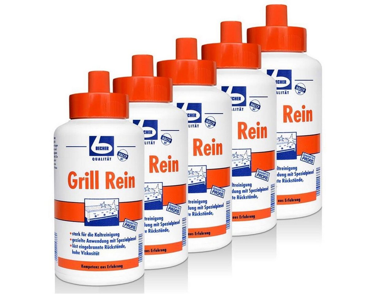 Dr. Becher 5x Dr. Becher Grill Rein für Grills, Fritteusen / 1 Liter Spezialwaschmittel von Dr. Becher