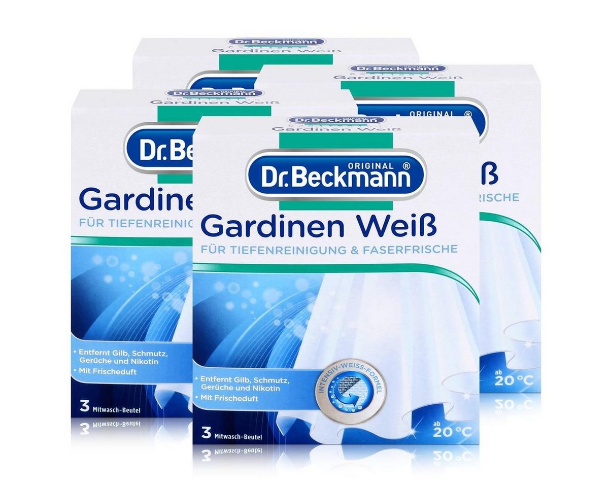 Dr. Beckmann 4x Dr. Beckmann Gardinen Weiß 120g - Intensives Weiß & Faserfrische Spezialwaschmittel von Dr. Beckmann