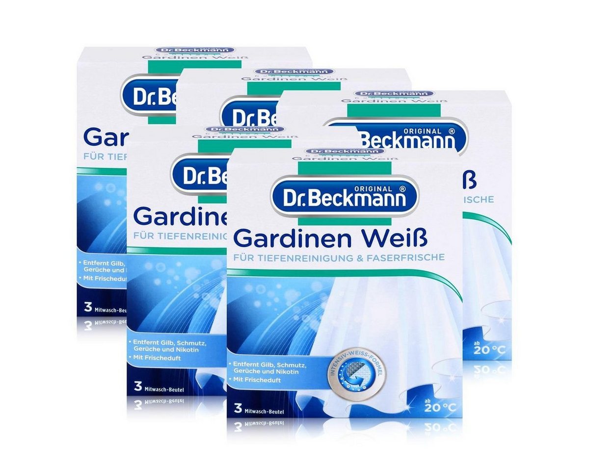 Dr. Beckmann 5x Dr. Beckmann Gardinen Weiß 120g - Intensives Weiß & Faserfrische Spezialwaschmittel von Dr. Beckmann
