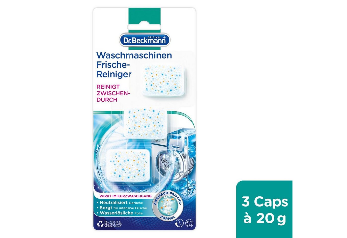 Dr. Beckmann Waschmaschinen Frische-Reiniger, Maschinenreiniger, 9x 20 g Waschmaschinenpflege (3-St) von Dr. Beckmann