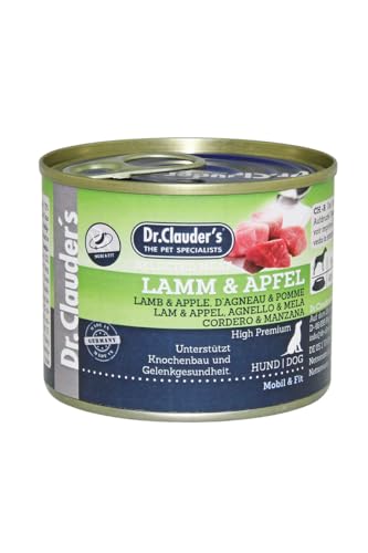 DR.CLAUDER'S - Selected Meat Prebiotic | Nassfutter in Lebensmittelqualität mit Inulin für eine gesunde Darmflora bei ausgewachsenen Hunden. Alleinfutter in der Dose | 200g Lamm&Apfel von Dr.Clauder´s