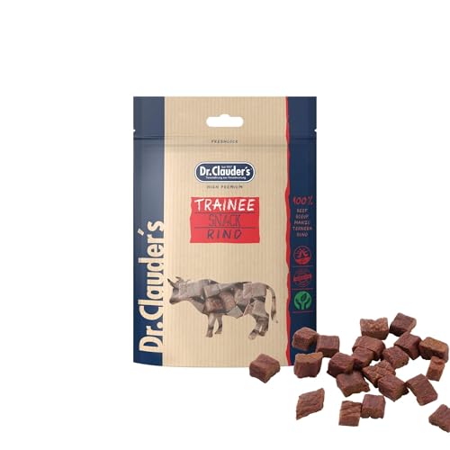 DR.CLAUDER'S - Trainee Snack | Leicht verdauliche Snacks aus 95% Fleisch mit Inulin für Hunde und Katzen. Schonend dampftrocknete Leckerlis im Frischebeutel | 80g Rind von Dr. Clauder's