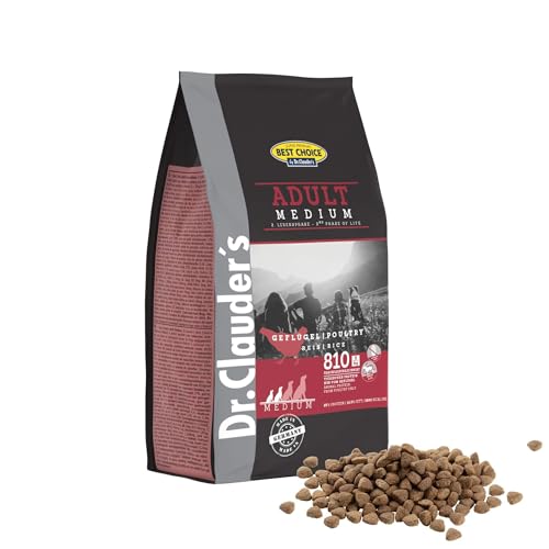 DR.CLAUDER’S - Best Choice Adult Medium | Trockenfutter für kleine und mittelgroße, ausgewachsene Hunde zur Unterstützung der Verdauung. Weizenfreies Alleinfutter im Beutel | 4kg Geflügel von Dr. Clauder's