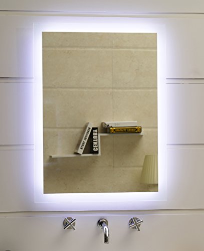 Dr. Fleischmann Badspiegel LED Lichtspiegel GS084N mit Beleuchtung durch satinierte Lichtflächen Badezimmerspiegel (50 x 70 cm, kaltweiß) von Dr. Fleischmann
