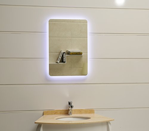 modernes Lichtspiegel Wandspiegel Badspiegel GS045N mit LED-Beleuchtung Tageslichtweiß IP44 (50 x 70cm) von Dr. Fleischmann