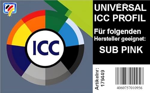 Dr. Inkjet Universal ICC Profil kompatibel zu SUB PINK Sublimationstinten für 4 Farbdrucker von Dr. Inkjet