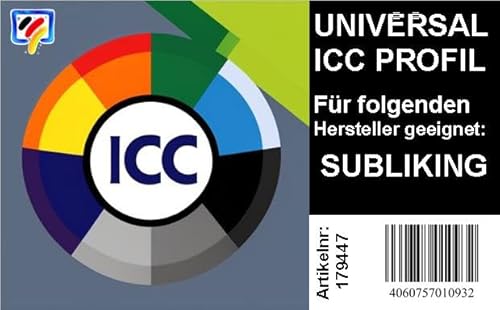 Dr. Inkjet Universal ICC Profil kompatibel zu SUBLIKING Sublimationstinten für 4 Farbdrucker von Dr. Inkjet