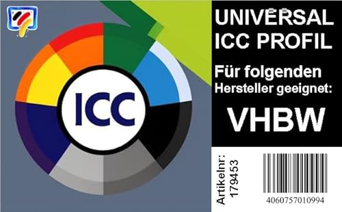 Dr. Inkjet Universal ICC Profil kompatibel zu VHBW Sublimationstinten für 4 Farbdrucker von Dr. Inkjet