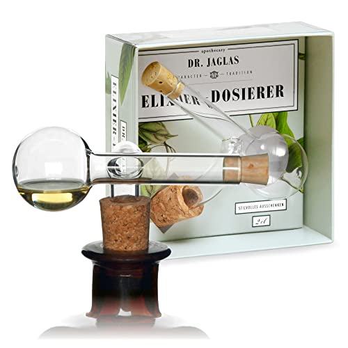 DR. JAGLAS Schnapsspender 2cl - Flaschen Ausgießer & Elixier Dosierer für Spirituosen - Schnaps Portionierer für Flaschen mit 1,8 cm Korkendurchmesser - Schnapsausgießer Flaschenspender von DR. JAGLAS