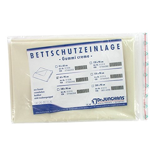 BETTSCHUTZEINLAGE Gummi 60x90 cm Creme 1 St von Dr. Junghans Medical