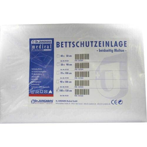 BETTSCHUTZEINLAGE doppelseitig Molton 100x150 cm 1 St von Dr. Junghans Medical