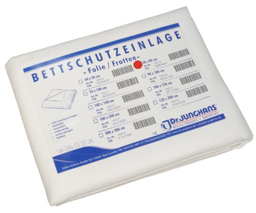 Dr. Junghans Medical 10214 Matratzen-/Nässeschutz Bettschutzeinlage, Folie/Frottee, 50 x 90 cm von Dr. Junghans Medical