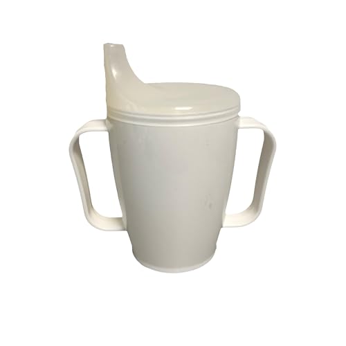 Schnabelbecher, tasse, Trinktasse mit Griff + 2 Deckel 4+12 mm, 250ml, weiß Kunststoff von Dr. Junghans Medical