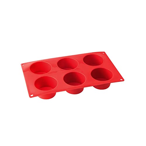 Dr. 1251 Oetker Muffinform aus Silikon 6er Cups Flexxibel, Silikonform für Muffins, Form aus hochwertigem Platinsilikon mit Antihaft-Eigenschaften (Farbe: Rot) - spülmaschinengeeignet, Menge: 1 Stück von Dr. Oetker