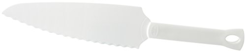 Dr. Oetker Tortenmesser 30cm, 2 in 1: Tortenmesser und -heber, glatte und gezackte Kante, Küchenhelfer aus Kunststoff, für antihaft-beschichtete Backformen verwendbar, (Farbe: weiß), Menge: 1 Stück von Dr. Oetker