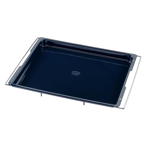Dr. Oetker Backblech Back-Liebe Emaille – Schnitt- & kratzfestes Blech passend für jeden Backofen mit Emaille – Verstellbares Backofenblech in Dunkelblau von Dr. Oetker