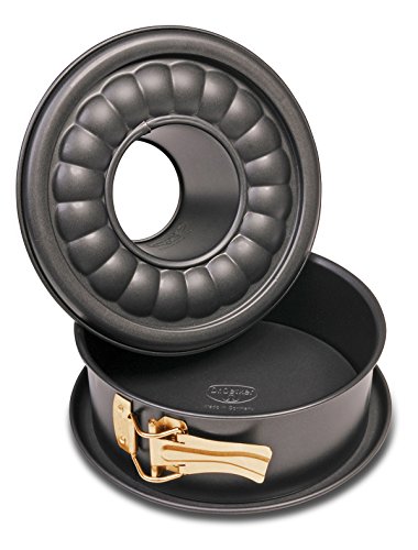 Dr. Oetker Springform mit Flach- und Rohrboden Ø 18 cm, Kuchenform mit Flachboden, runde Backform aus Stahl mit Antihaftbeschichtung (Farbe: schwarz), Menge: 1 Stück von Dr. Oetker