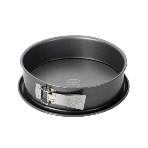 Dr. Oetker Springform Ø 28 cm, auslaufsichere Kuchenform, runde Backform aus Stahl mit keramisch verstärkter Antihaft-Beschichtung (Farbe: grau), Menge: 1 Stück von Dr. Oetker