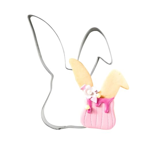 Dr. Oetker Ausstecher Hasenkopf Knickohr – Perfektes Backzubehör für Ostern, 80 x 63 x 25 mm, Weißblech/verzinnt, handreinigung, Goldiges Design, Silber von Dr. Oetker