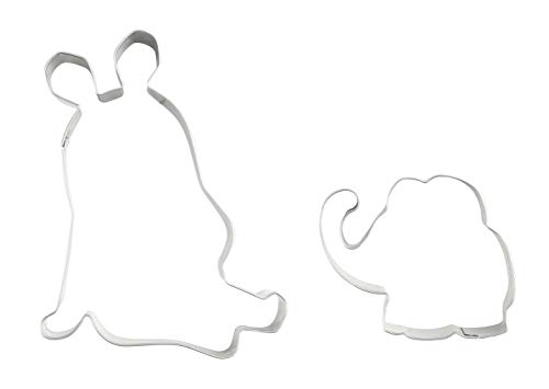 Dr. Oetker Ausstecher- Set "Maus & Elefant" DieMaus, Maus & Elefant Motive, Ausstecherformen aus hochwertigen Edelstahl, langlebige Ausstecher (Farbe: Silber), Menge: 1x 2er Set von Dr. Oetker