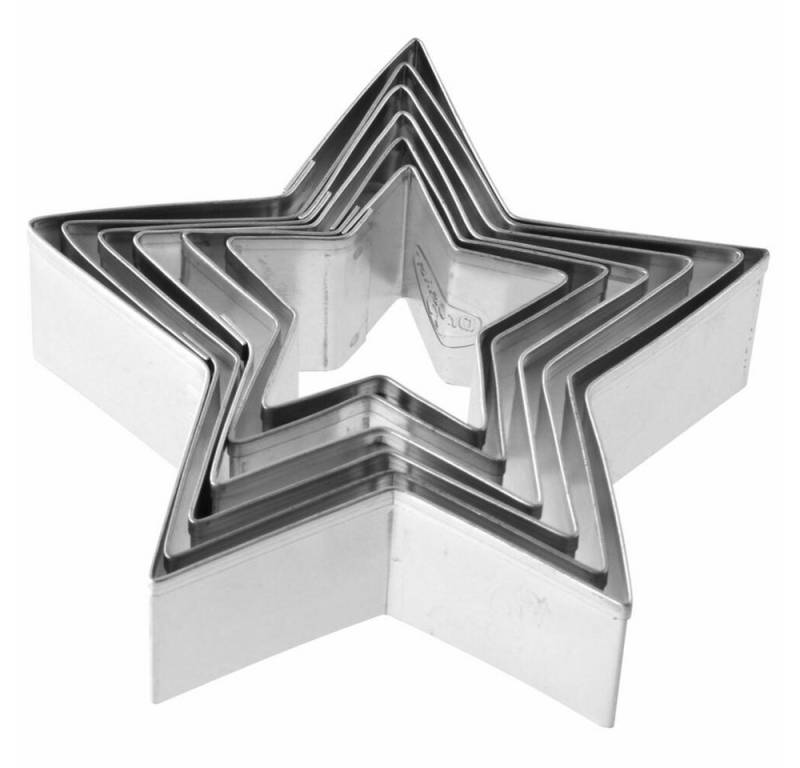 Dr. Oetker Ausstechform Cookie Cutters Sterne 6-tlg., Weißblech von Dr. Oetker