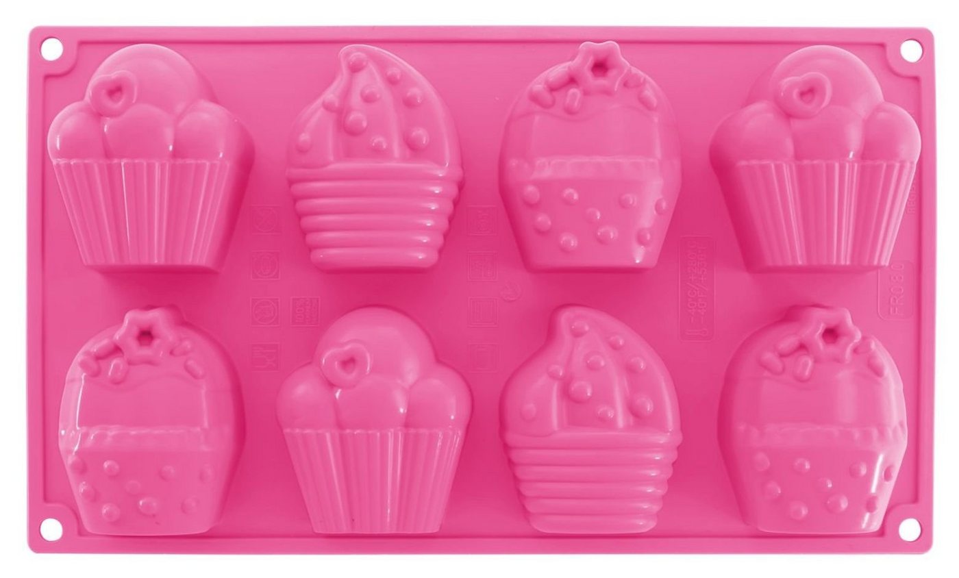 Dr. Oetker Silikonform Dr. Oetker - 8er Cupcakes Backform (1595) Pink Muffin- Silikon- von Dr. Oetker