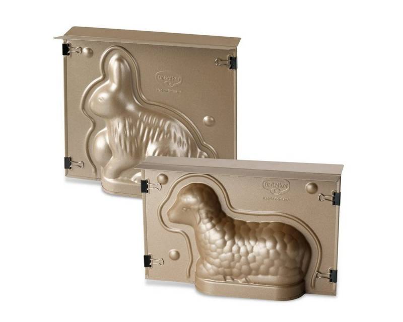 Dr. Oetker Backform Osterbackformen-Set Goldiges Ostern, hochwertige Hasenform, Lammform von Dr. Oetker