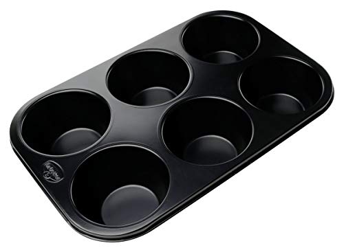 Dr. Oetker Cameo Maxi Muffin/Cup Cake Form für süße oder salzige Tradition aus hochdichtem Aluminium antihaftbeschichtet (Farbe: schwarz) Menge: 1 Stück, 1484 von Dr. Oetker