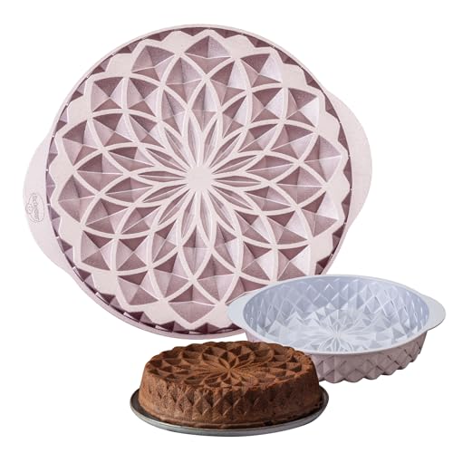 Dr. Oetker Creative Rundform Mandala – Ø 26 x 55 cm, 2000ml, Premium Aluminiumguss Backform, PFAS-freie Antihaftbeschichtung, in Rose-Gold, Hitzebeständig bis +230°C von Dr. Oetker