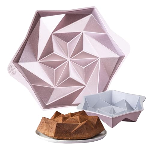 Dr. Oetker Creative Rundform Origami – Ø 28 x 7cm, 2000ml, Hochwertige Backform in Rose-Gold, PFAS-freie Antihaftbeschichtung, perfekt für einzigartige Gugelhupfe, Hitzebeständig bis +230°C von Dr. Oetker