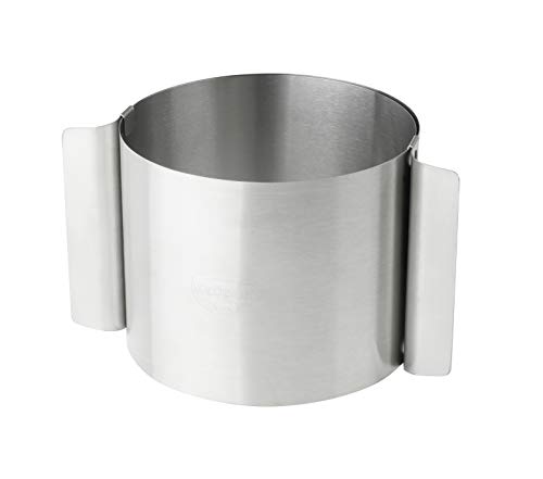 Dr. Oetker Dessert- und Tortenring KÜCHENHELFER PROFI, verstellbarer Küchenhelfer von 10-18 cm, Backzubehör zum Schichten oder Füllen von Torten, Backhelfer aus Edelstahl (Farbe: Silber) von Dr. Oetker