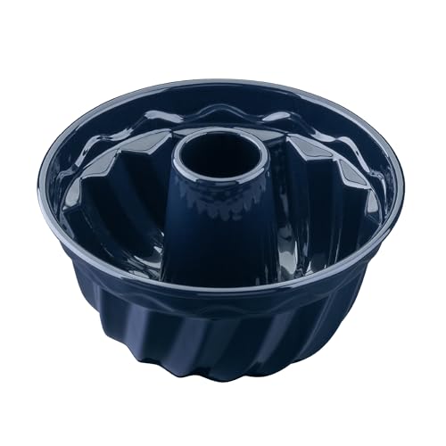 Dr. Oetker Gugelhupf Backform Ø 18 cm Back-Liebe Emaille – Schnitt- & kratzfeste Gugelhupf Form mit Emaille – 18er Gugelhupfform in Dunkelblau von Dr. Oetker
