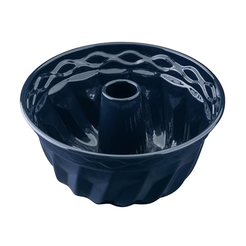 Dr. Oetker Guglhupf Backform Ø 22 cm Back-Liebe Emaille – Schnitt- & kratzfeste Gugelhupf Form mit Emaille – 22er Gugelhupfform in Dunkelblau von Dr. Oetker