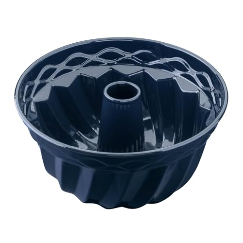 Dr. Oetker Guglhupf Backform Ø 24 cm Back-Liebe Emaille – Schnitt- & kratzfeste Gugelhupf Form mit Emaille – 24er Gugelhupfform in Dunkelblau von Dr. Oetker