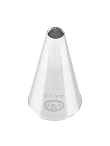 Dr. Oetker Lochtülle 7 mm, Lochtülle aus der Tüllen-Manufaktur, Backzubehör zum Dekorieren (Farbe: silber), Menge: 1 Stück von Dr. Oetker