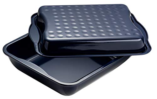 Dr. Oetker XXL Bräter 42 x 34 x 13 cm inkl. Deckel Back-Idee - Stahlblech mit Emaillierung, Antihaft-Eigenschaften, schnitt- und kratzfest, spülmaschinengeeignet, hitzebeständig bis 400°C von Dr. Oetker