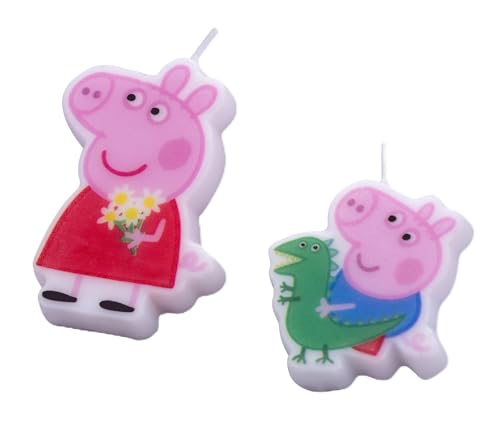 Dr. Oetker Motiv-Kerzen mit Halter Peppa Wutz – Perfekt für jeden Kindergeburtstag – hochwertige Qualität, sicher und kinderfreundlich – Praktisches Set: 2 Stück von Dr. Oetker