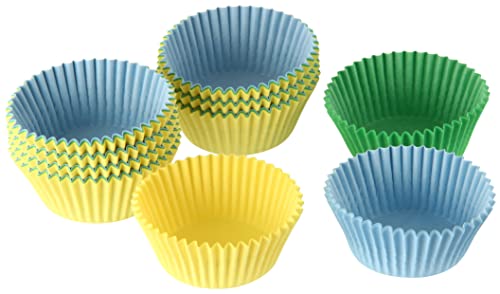 Dr. Oetker Papierbackform Set 150 Stück Ø5 cm in gelb-grün-blau, Textil, 5 x 5 x 2 cm von Dr. Oetker