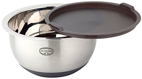 Dr. Oetker Rührschüssel mit Deckel 5 L BACK SPASS, Rührschüssel mit rutschfestem Silikonboden & flachem Schüttrand, Schüssel aus hochwertigem Edelstahl, Silber/Grau-Braun-spülmaschinengeeignet Dr. Oetker Rührschüssel mit Deckel 5 L BACK SPASS, Rührschüssel mit rutschfestem Silikonboden & flachem Schüttrand, Schüssel aus hochwertigem Edelstahl, Silber/Grau-Braun-spülmaschinengeeignet von Dr. Oetker