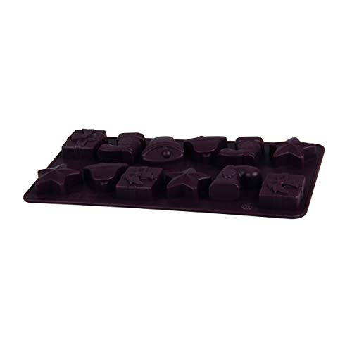 Dr. Oetker Silikon-Schokoladenform "12 Köstlichkeiten", hochwertige Silikonbackform für Schokolade, perfekt geformte Pralinen für die Weihnachtszeit, (Farbe: braun), Menge: 1 Stück von Dr. Oetker