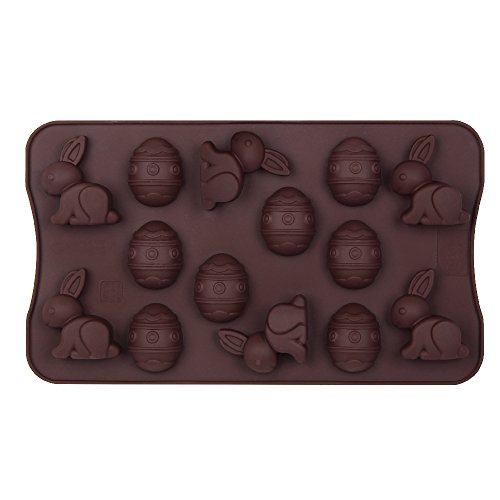 Dr. Oetker Silikon-Schokoladenform Fröhliche Ostern 14er Silikon Schokoladeneier, Schokoladenform Osterhase, Schokohasen für Kuchen, Menge: 1 Stück von Dr. Oetker