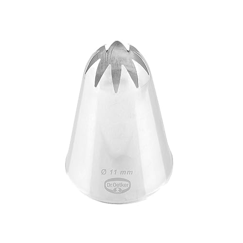 Dr. Oetker Sterntülle, geschlossen 11 mm, geschlossene Sterntülle aus der Tüllen-Manufaktur, Backzubehör zum Dekorieren (Farbe: silber), Menge: 1 Stück von Dr. Oetker
