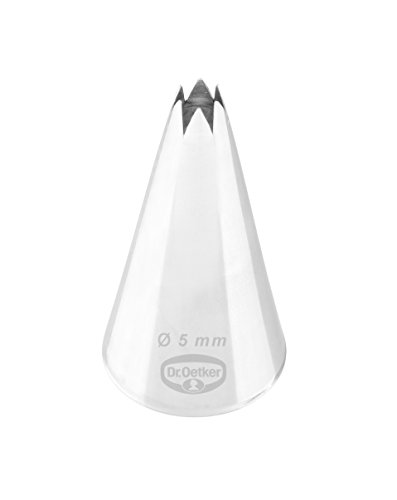 Dr. Oetker Sterntülle 5 mm, Sterntülle aus der Tüllen-Manufaktur, Backzubehör zum Dekorieren (Farbe: silber), Menge: 1 Stück von Dr. Oetker