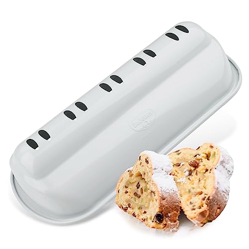 Dr. Oetker 1398 Stollenbackform White Christmas Baking, hochwertige Christstollenform, Backform für große Stollen, Stollenform sehr gute Antihaftbeschichtung, erstklassige Stollenhaube (Farbe: Weiß) von Dr. Oetker