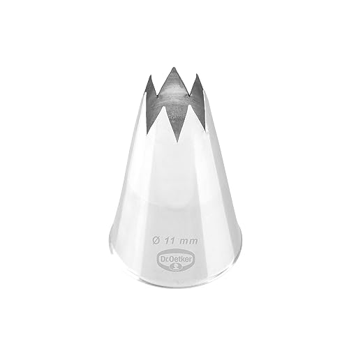 Dr. Oetker Sterntülle 11 mm, Sterntülle aus der Tüllen-Manufaktur, Backzubehör zum Dekorieren (Farbe: silber), Menge: 1 Stück Dr. Oetker Sterntülle 11 mm, Sterntülle aus der Tüllen-Manufaktur, Backzubehör zum Dekorieren (Farbe: silber), Menge: 1 Stück von Dr. Oetker