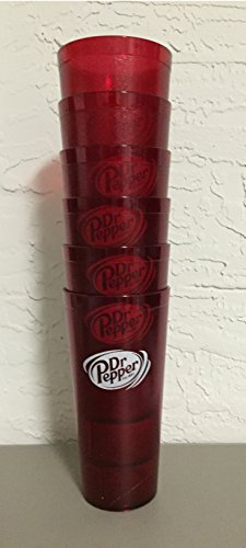 New (6) Dr. Pepper Restaurant Red Plastic Tumblers Cups 24oz Carlisle by Dr. Pepper von Dr Pepper
