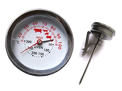 Dr. Richter 2-in-1 Edelstahl Bratenthermometer mit integriertem Ofenthermometer - Thermometer - Fleisch - Braten von Dr. Richter