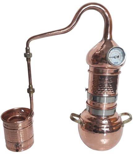 Dr. Richter Kolonnenbrennerei aus Kupfer 1 L Thermometer - Destille ätherische Öle - mit Kippgestell von Dr. Richter