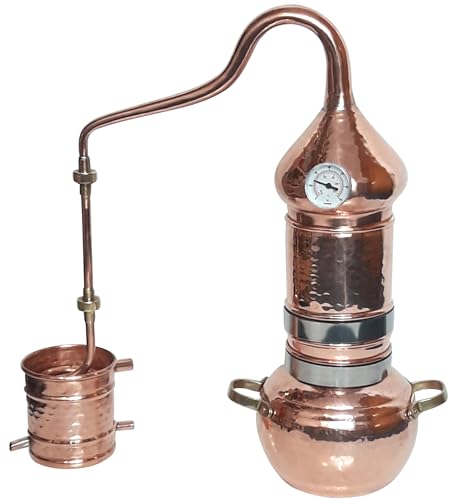 Dr. Richter Kolonnenbrennerei aus Kupfer 2 L Thermometer - Destille ätherische Öle - mit Kippgestell von Dr. Richter